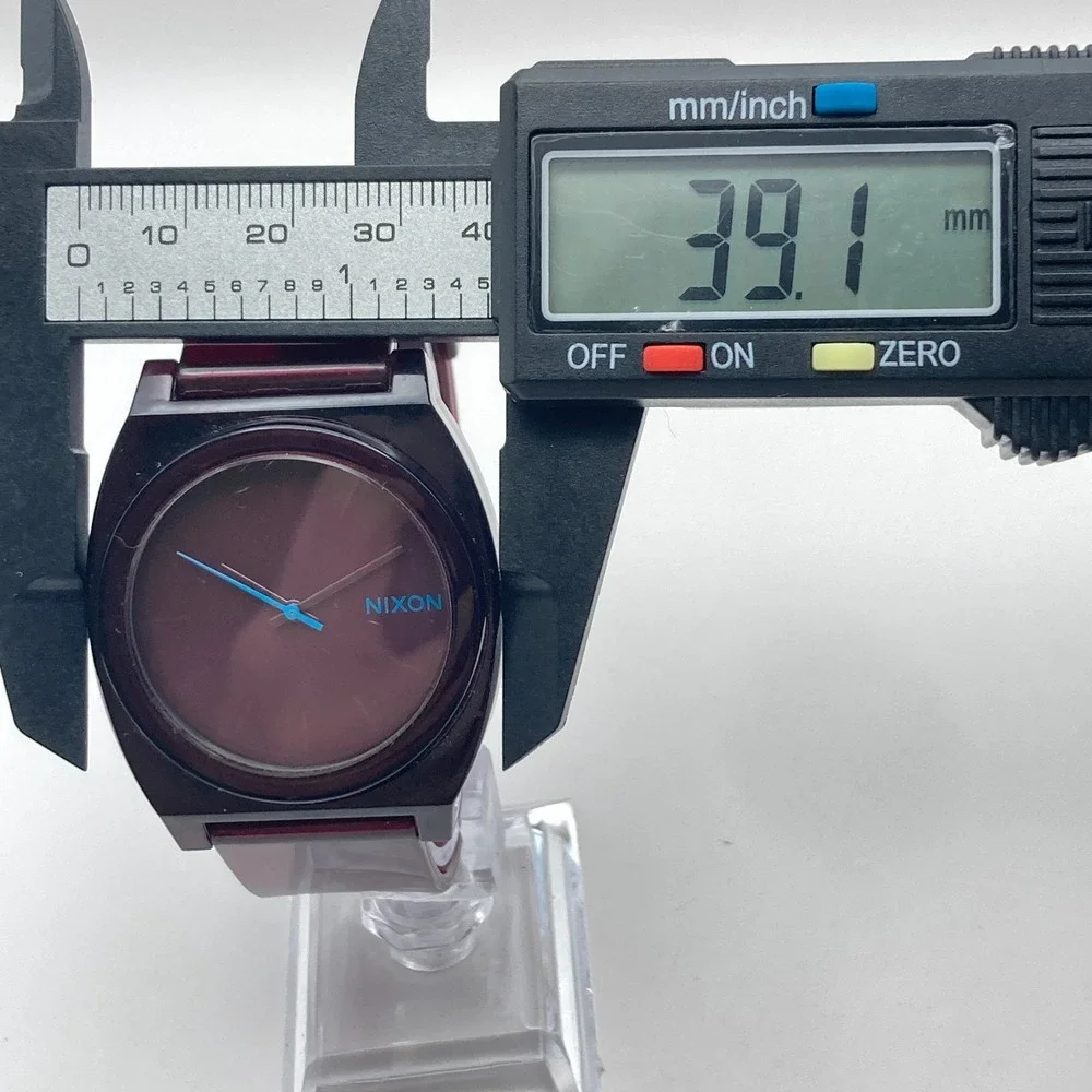 Nixon The Time Teller P Mens Watch 39mm Purple Minimal Polycarbonate New Battery